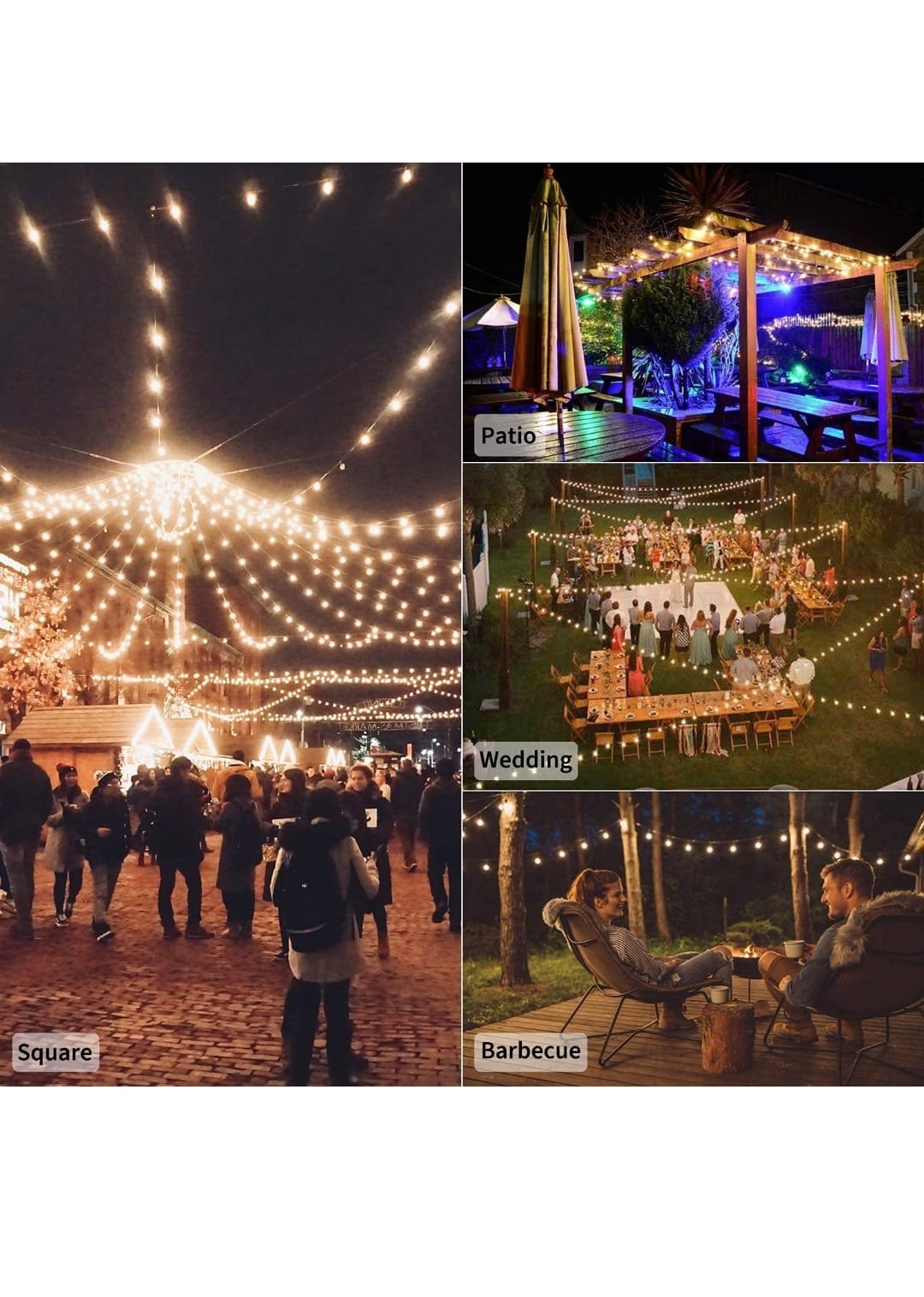 Outdoor Garden String Lights,25ft G40 Patio Outside String Lights,Waterproof Indoor/Outdoor Festoon Lights for Terrace Xmas Wedding Party Decoration (25 Bulbs+3 Spare Bulbs)