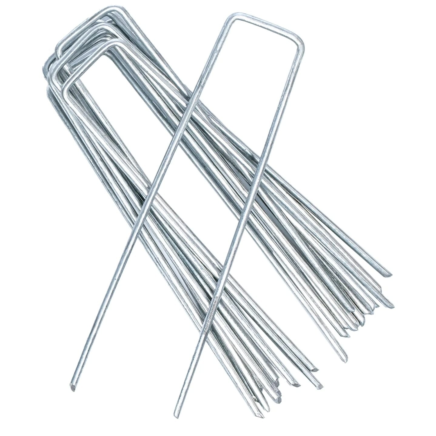 6" HEAVY DUTY STAPLES GARDEN FABRIC MEMBRANE SECURING PINS