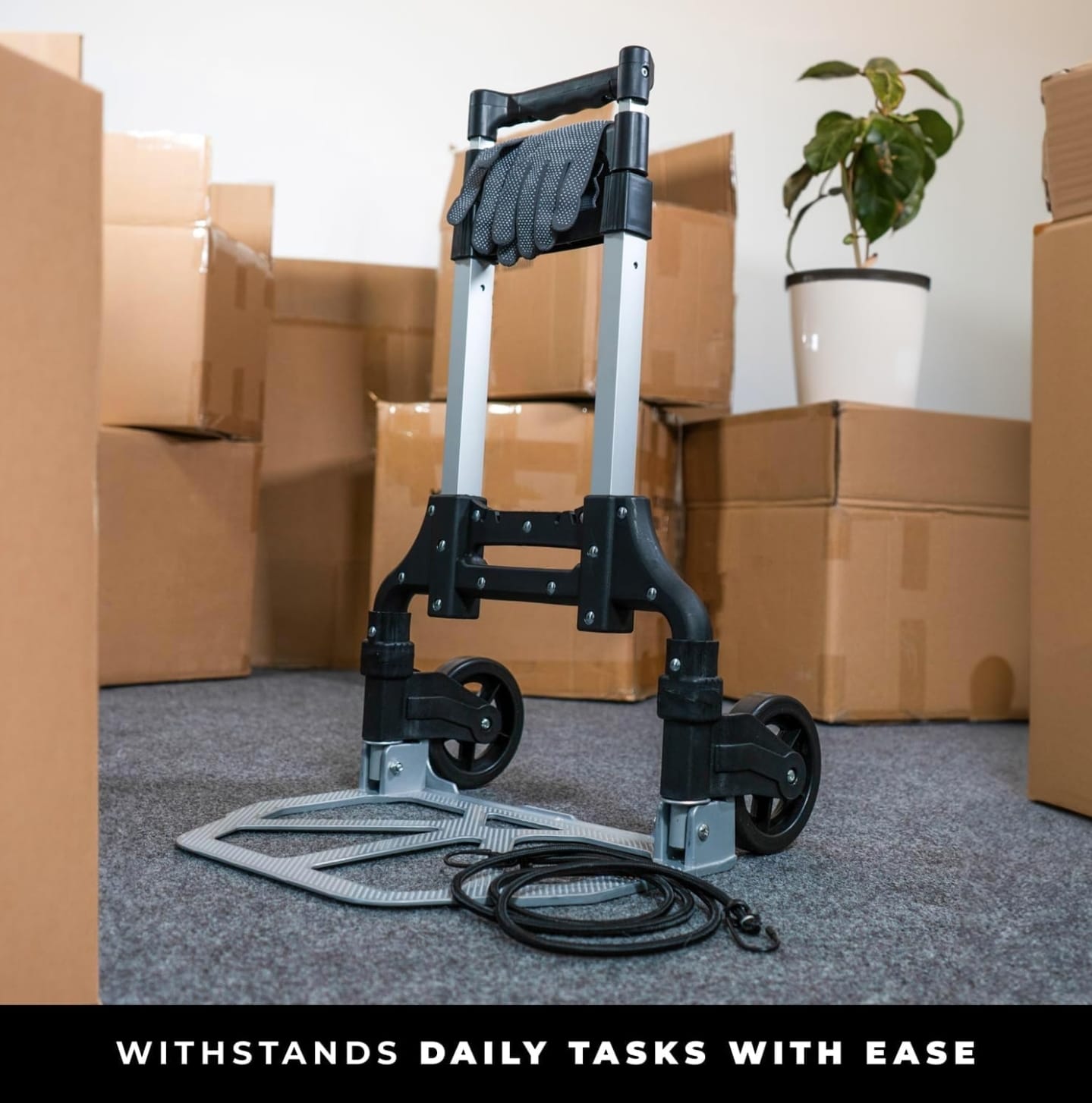 WMR Heavy Duty Folding Hand Truck Aluminium Trolley Multi Purpose Barrow Sack Hand Truck 80KG Load Capacity