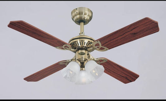 60w bronze 42 inch plywood leaf 3 Lamp head hand pull + forward and reverse decorative ceiling fan lamp