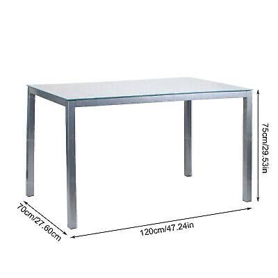 Glass top and grey metal frames and legs table