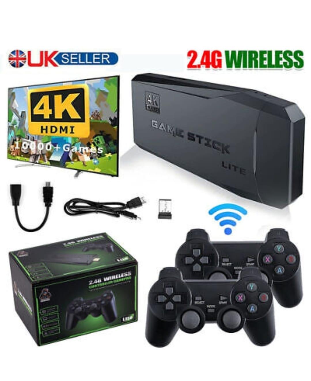 64g 10000+ Jeux 4 Manettes sans fil - Console de jeux vidéo rétro HDMI 64g 10000+ Jeux 4 Manettes sans fil - Console de jeux vidéo rétro HDMI