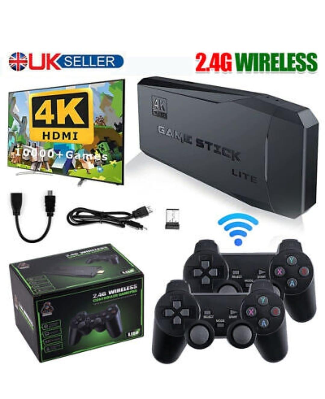 Retro Game Console 4K TV Classical Game Stick HDMI Built-in 10000+ Gamepad GF