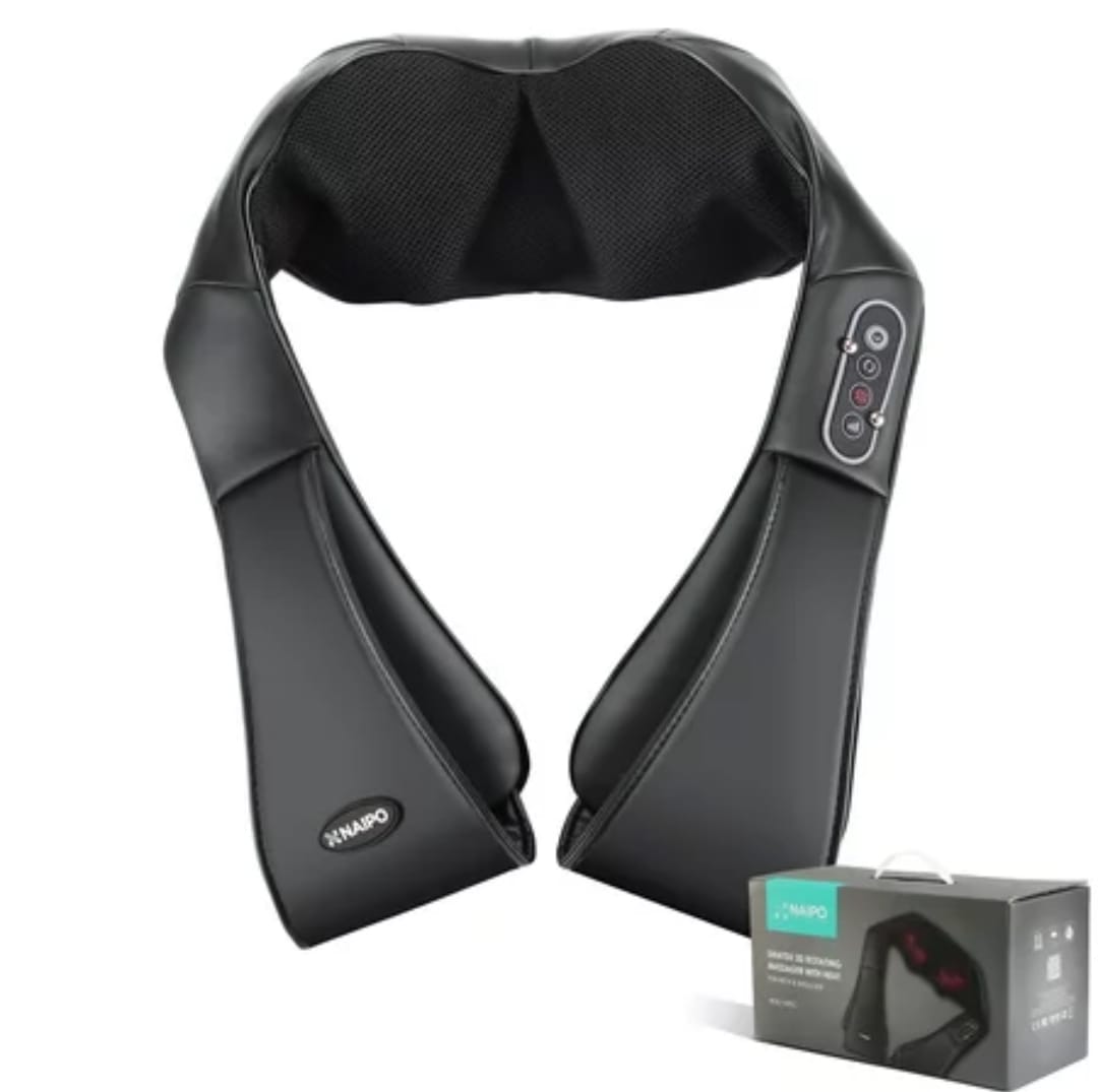 Naipo Shiatsu Back and Neck Massager with Heat Deep Kneading Massage for Neck, Back, Shoulder, Foot and Legs, Use at Home