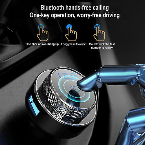 Car Adapter with Microphone Portable Handsfree Call Bluetooth FM Transmitter