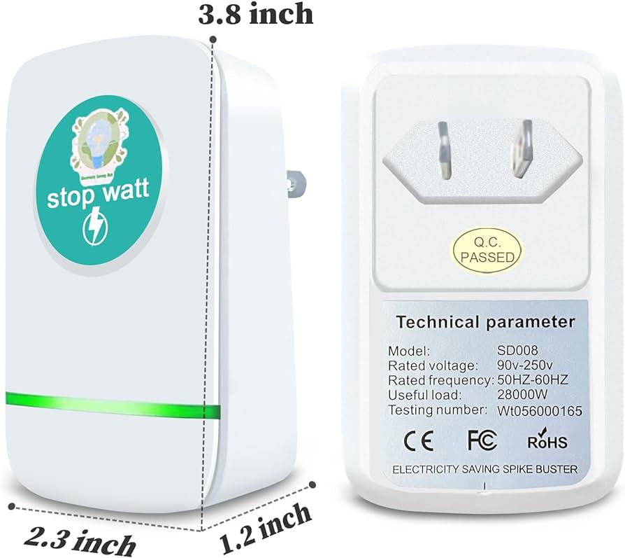 Stop Watt™ Energy Saver, Stopwatt Energy Saving Device, Electricity Saving Power Box, Household Office Market Device Electric Smart Us Plug 90v-250v 30kw (4 Pack).